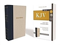 KJV, Reference Bible, Giant Print, Cloth Over Board, Blue/Tan, Red Letter Edition (Hardcover)