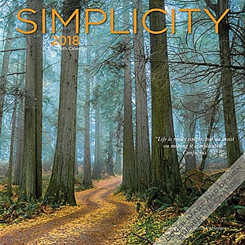 Simplicity 2018 Calendar (Calendar, Wall)