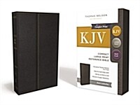 KJV, Reference Bible, Compact, Large Print, Snapflap Leather-Look, Black, Red Letter Edition (Imitation Leather)