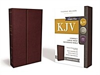 KJV, Reference Bible, Compact, Large Print, Snapflap Leather-Look, Burgundy, Red Letter Edition (Imitation Leather)