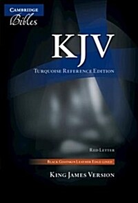 KJV Turquoise Reference Bible, Black Goatskin Leather, Red-letter Text, KJ676:XRL (Leather Binding)