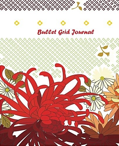 Bullet Grid Journal: Red Flowers: 7.5 X 9.25 Dot Grid Notebook, 170 Pages (Paperback)