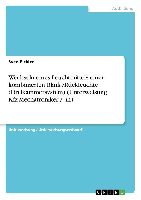 Wechseln eines Leuchtmittels einer kombinierten Blink-/R?kleuchte (Dreikammersystem) (Unterweisung Kfz-Mechatroniker / -in) (Paperback)