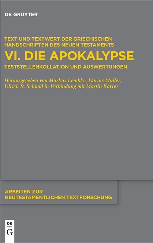 Die Apokalypse: Teststellenkollation Und Auswertungen (Hardcover)