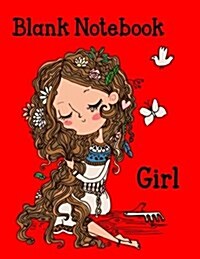 Blank Notebook Girl: Blank Doodle Draw Sketch Books (Paperback)