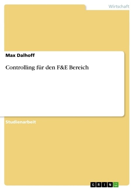 Controlling f? den F&E Bereich (Paperback)