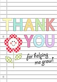 Thank You for Helping Me Grow: Teacher Appreciation Gift Notebook or Journal: Thank You Notebook for Teacher, Babysitter, Coach (Paperback)