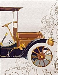 Giant-Sized Notebook: Antique Car Cover Design Notebook/Journal with 600 Lined & Numbered Pages (8.5 X 11/300 Sheets) (Paperback)