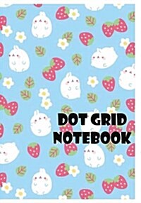 Dot Grid Notebook: Rabbit and strawberry: 110 Dot Grid pages, 7 x 10 (Paperback)