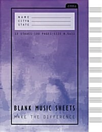 Blank Music Sheets: Strong Purple Pastel Music Cover Design - 12 Stave 100 Pages, 8.5x11 Inches: Perfect Binding (Paperback)