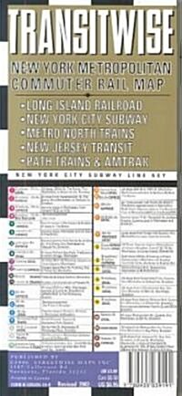 Streetwise Transitwise New York, New Jersey Metro Transit Map (Paperback, FOL, LAM, MA)
