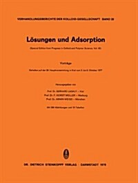 L?ungen Und Adsorption (Paperback)