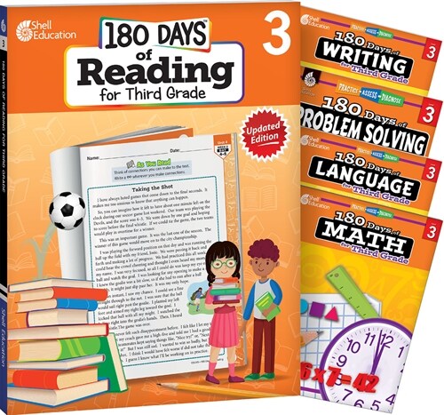 180 Days Reading, Math, Problem Solving, Writing, & Language Grade 3: 5-Book Set (Hardcover)