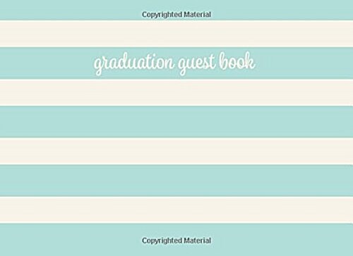 Graduation Guest Book Seafoam Green Stripes (Paperback, GJR)