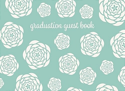 Graduation Guest Book Seafoam Green Peony (Paperback, GJR)