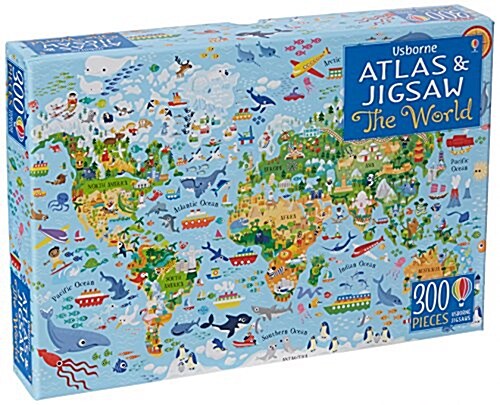 Usborne Atlas and Jigsaw The World (Paperback)