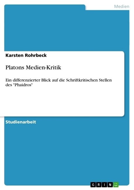 Platons Medien-Kritik (Paperback)