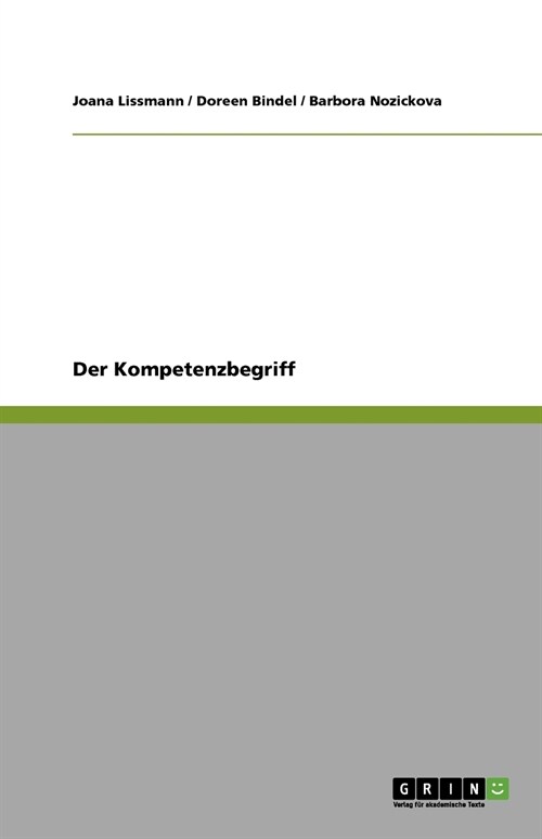 Der Kompetenzbegriff (Paperback)