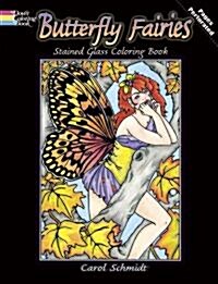 Butterfly Fairies Stained Glass Coloring Book (Paperback)