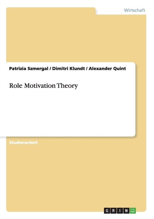 Role Motivation Theory (Paperback)