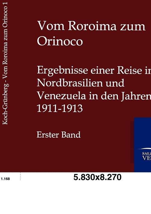 Vom Roroima Zum Orinico (Paperback)