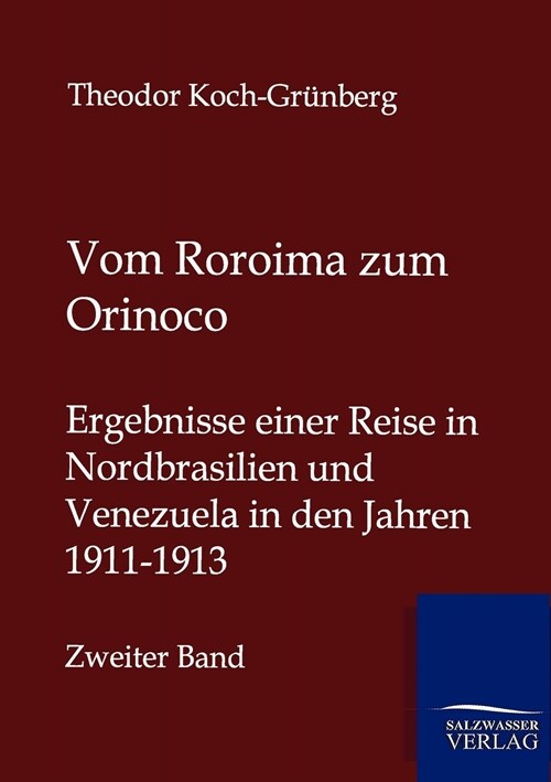 Vom Roroima Zum Orinoco (Paperback)