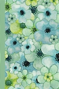 Watercolor Flower Petals Green Sketch Journal (Paperback, JOU)