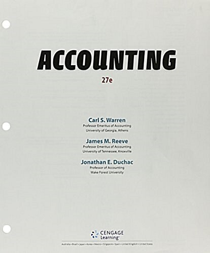 Accounting + Working Papers, Chapters 1-17 + Lms Integrated Cengagenowv2, 2 Terms Printed Access Card (Paperback, Pass Code, 27th)