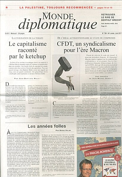 Le Monde Diplomatique (월간 프랑스판): 2017년 06월호