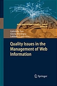 Quality Issues in the Management of Web Information (Paperback)