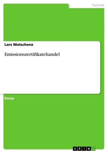 Emissionszertifikatehandel (Paperback)