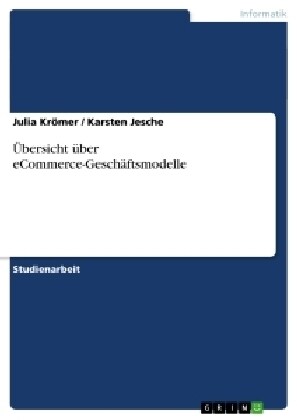 ?ersicht ?er eCommerce-Gesch?tsmodelle (Paperback)