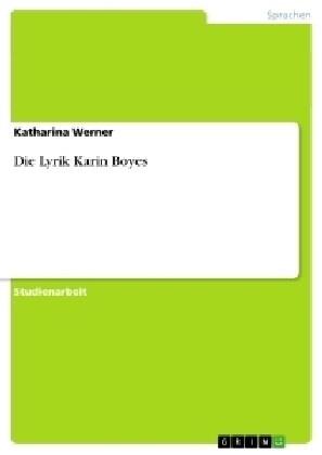 Die Lyrik Karin Boyes (Paperback)