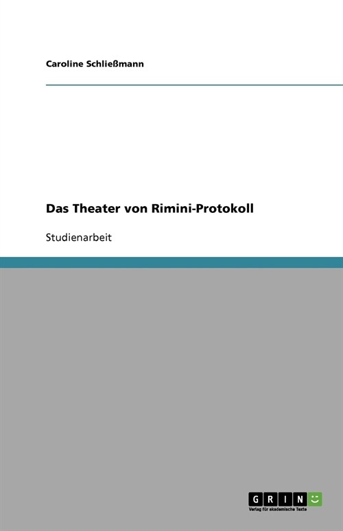 Das Theater Von Rimini-Protokoll (Paperback)