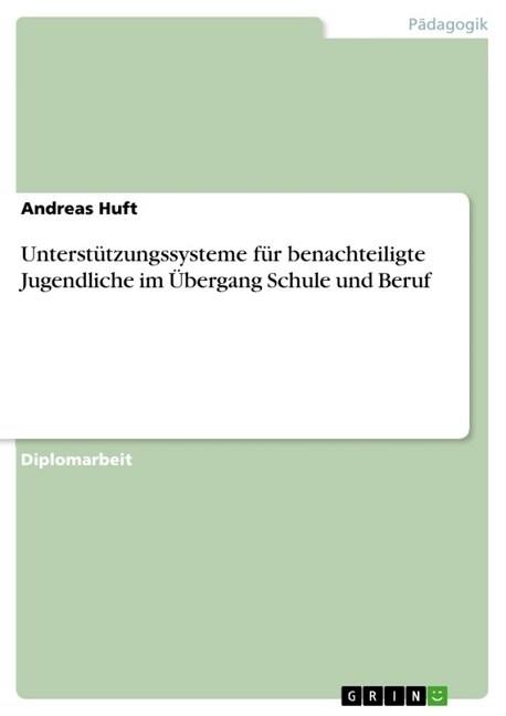 Unterst?zungssysteme f? benachteiligte Jugendliche im ?ergang Schule und Beruf (Paperback)