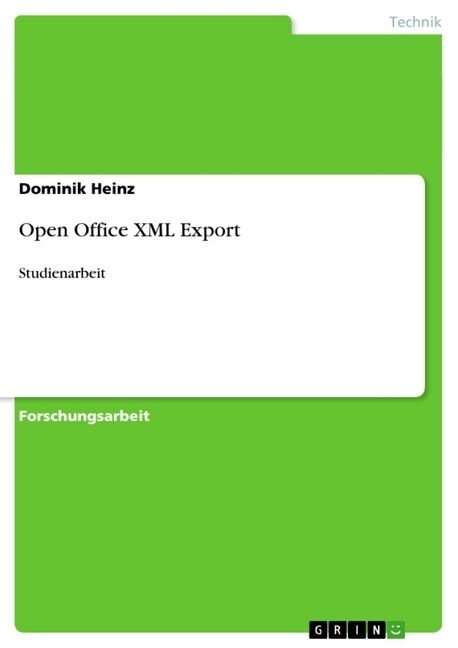 Open Office XML Export: Studienarbeit (Paperback)