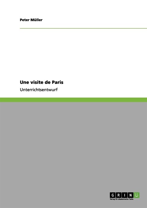 Une Visite de Paris (Paperback)