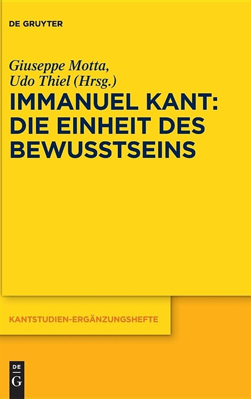 Immanuel Kant - Die Einheit Des Bewusstseins (Hardcover)