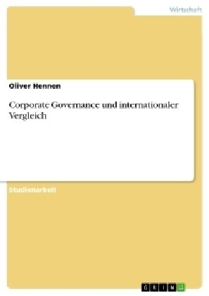 Corporate Governance Und Internationaler Vergleich (Paperback)