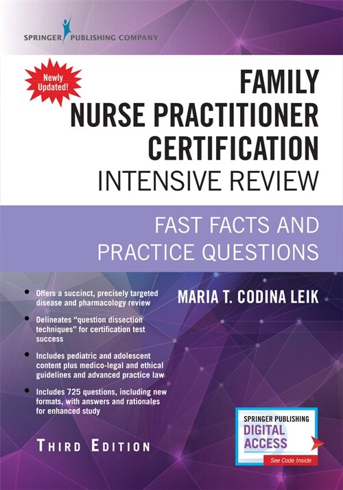 Family Nurse Practitioner Certification Intensive Review: Fast Facts and Practice Questions (Book + Digital Access) (Paperback, 3)