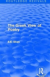 The Greek View of Poetry (Paperback)