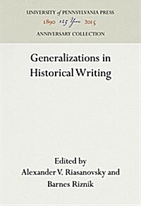 Generalizations in Historical Writing (Hardcover)