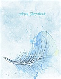 Artist Sketchbook: Watercolor Cover Feathered kiss Sketchbook for Kids, Extra large (8.5 x 11) (Paperback)