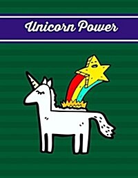Unicorn Power: Dark Green Unicorn Notebook, Journal, Diary (Composition Book Journal) (Large, 8.5x11 In.) (Paperback)