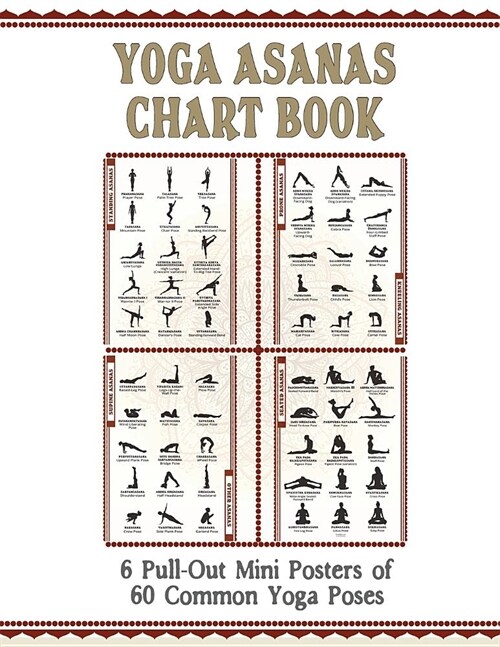 Yoga Asanas Chart Book: lllustrated Yoga Pose Chart with 60 Poses (aka Postures, Asanas, Positions) - Pose Names in Sanskrit and English - Gre (Paperback)