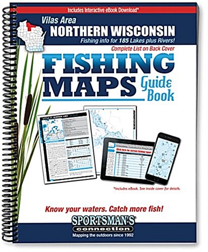 Vilas Area - Northern Wisconsin Fishing Maps Guide Book (Paperback, Spiral)
