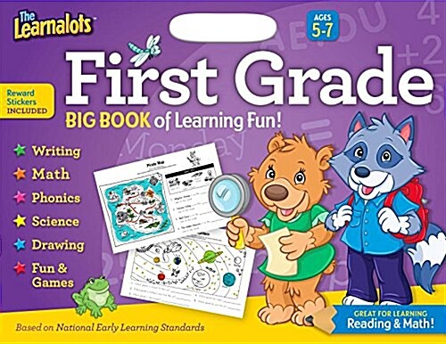 The Learnalots First Grade Ages 5-7 Big Book of Learning Fun!: Great for Learning Reading & Math! (Paperback)