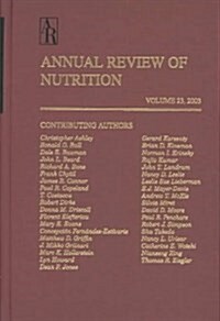 Annual Review of Nutrition (Hardcover)