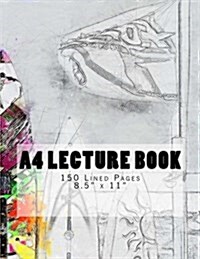 A4 Lecture Book 150 Lined Pages 8.5 x 11: Surf Design (Paperback)