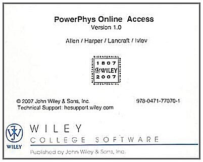 Powerphys Password Card (Pass Code)